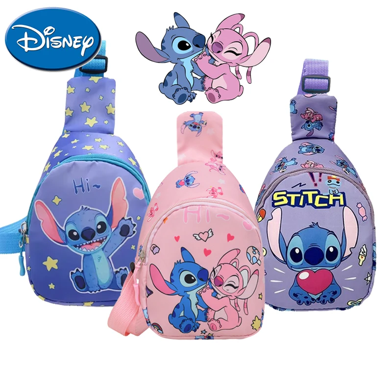 Disney Stitch Girls Chest Bag Kids Boy Girl Toddler Bags Small Bag Storage Pouch Outdoor Shoulder Bags Kid Toy Zipper WasitBag