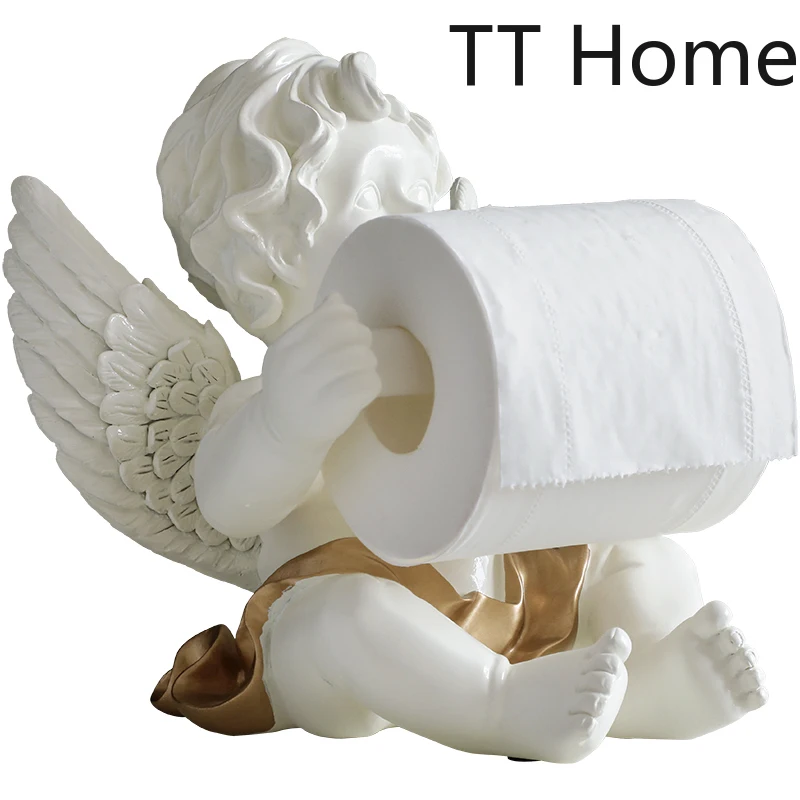 

Resin Cute Angel Toilet Paper Holders,Toilet Paper Holder,Living Room Coffee Table Paper roll, Decoration House Warming Gifts
