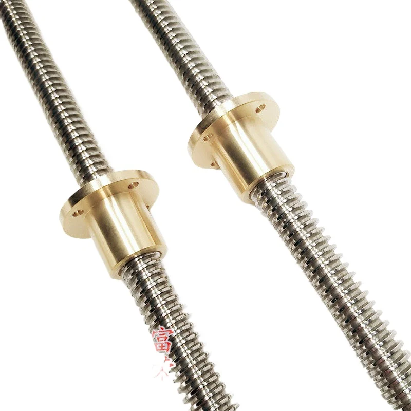 T8 lead screw lead 8mm(2mm) Pitch 2mm with Nut,100mm 200mm 300mm 400mm 500mm lead screw with Brass Nut for CNC 3D Printer