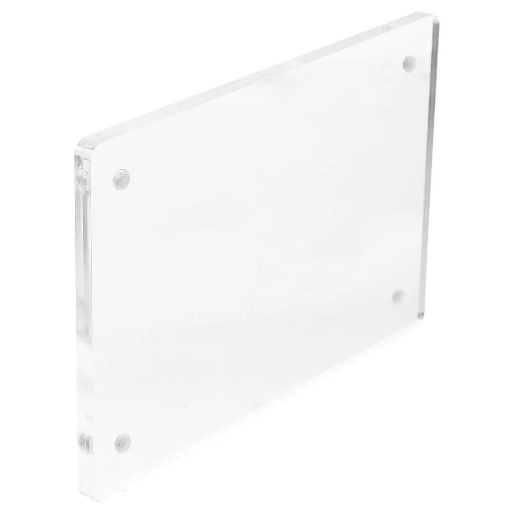

Clear Acrylic Double Sided Magnetic Display Stand for Business License Nameplate Table Card Sign Photo Frame Office Store School