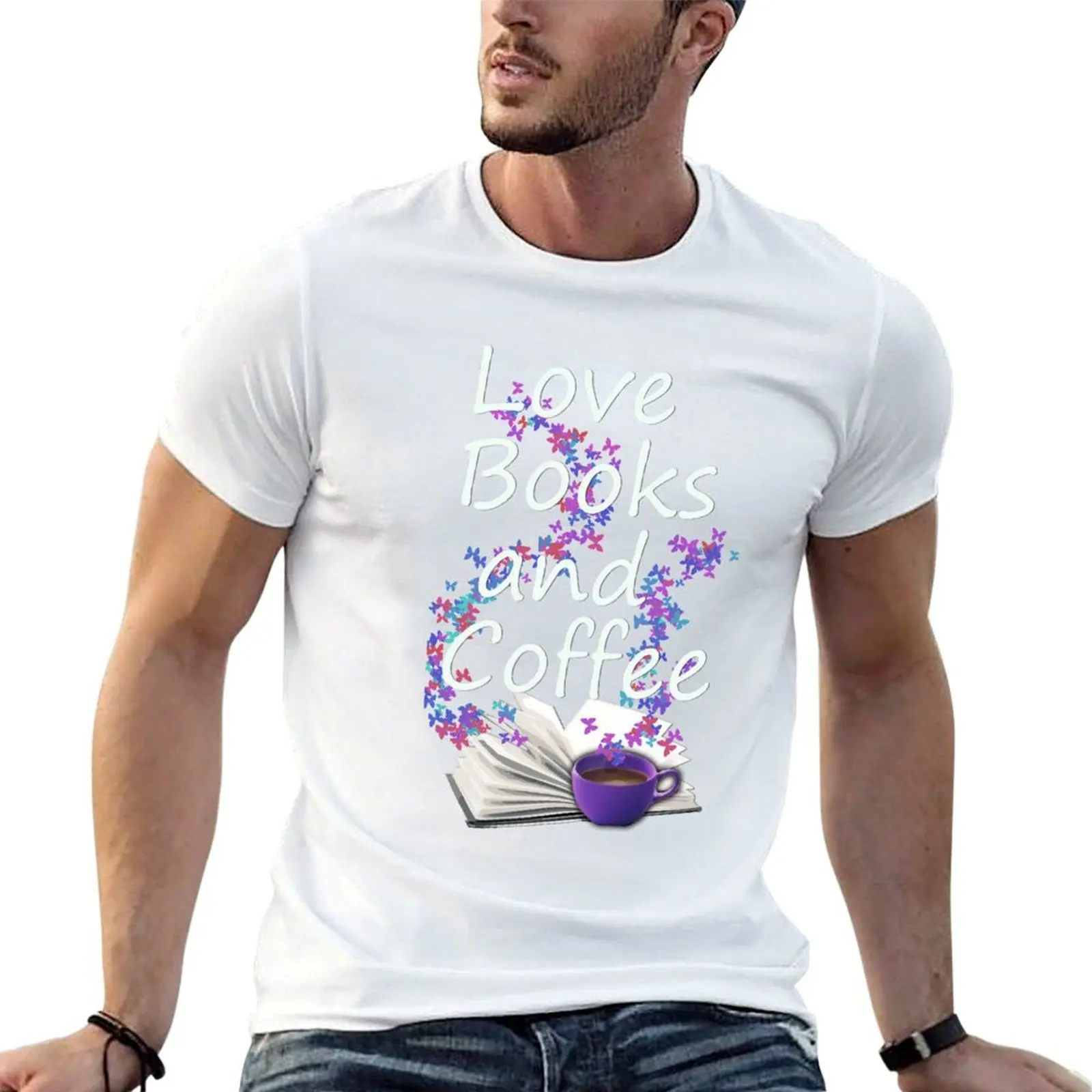 Love Books and Coffee T-Shirt Daily Wear Print T-Shirt