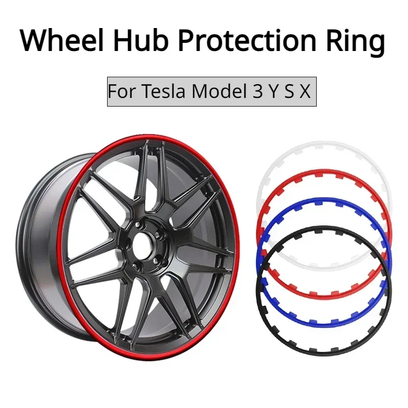 

Wheel Hub Ring for Tesla Model 3 Y S X Rims Protection Decor Anti-scratch Strips 17/18/19/20/21inch All Models Car Modification