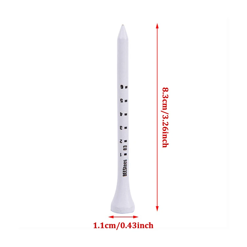 Afbeelding 6: (NIEUW) 50 STUKS Professionele Golf Tees 83mm Witte Golf Houten Tee Scale Golf Tees