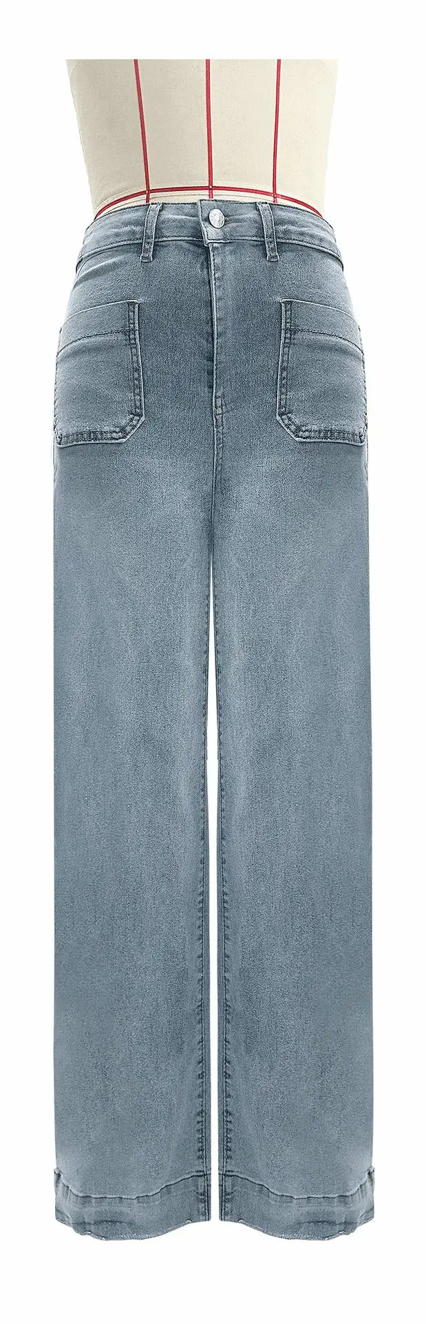 Jean rétro décontracté, ample, couleur unie, mode confortable, Style de rue, vêtements pour femmes, taille haute, pantalon droit avec poches