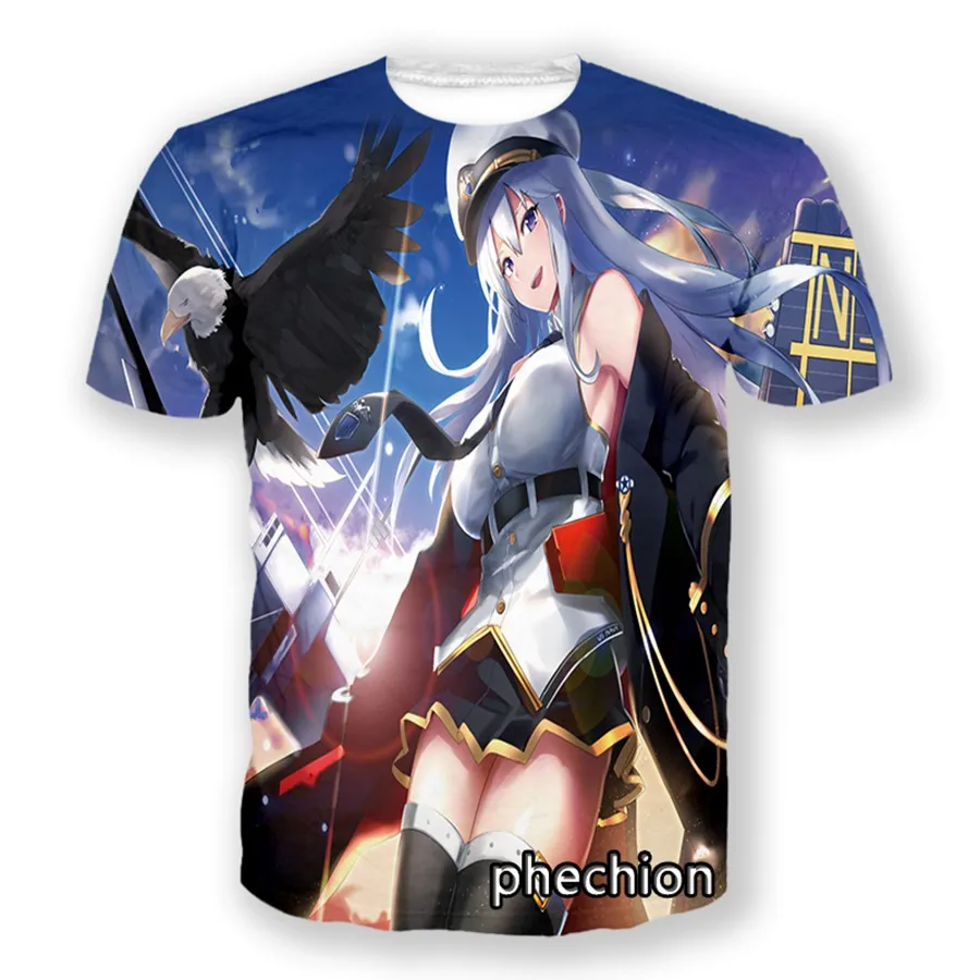 phechion New Fashion Men/Women Azur Lane 3D Print Short Sleeve T-Shirt Casual Hip Hop Summer T Shirt Tops S132