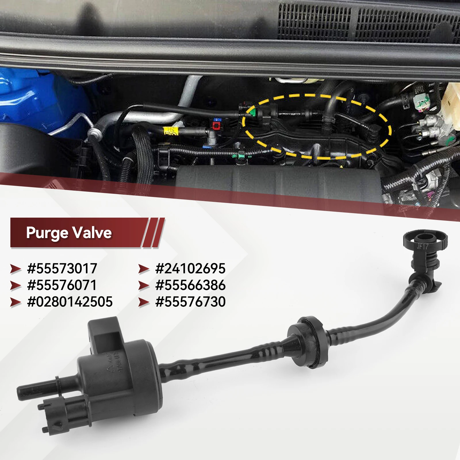 Elektrozawór upustowy pochłaniacza oparów do Buick Encore Chevy Chevrolet Cruze Sonic 1.4L Vauxhall OPEL 55573017 0280142505 55576071 — zdjęcie 4