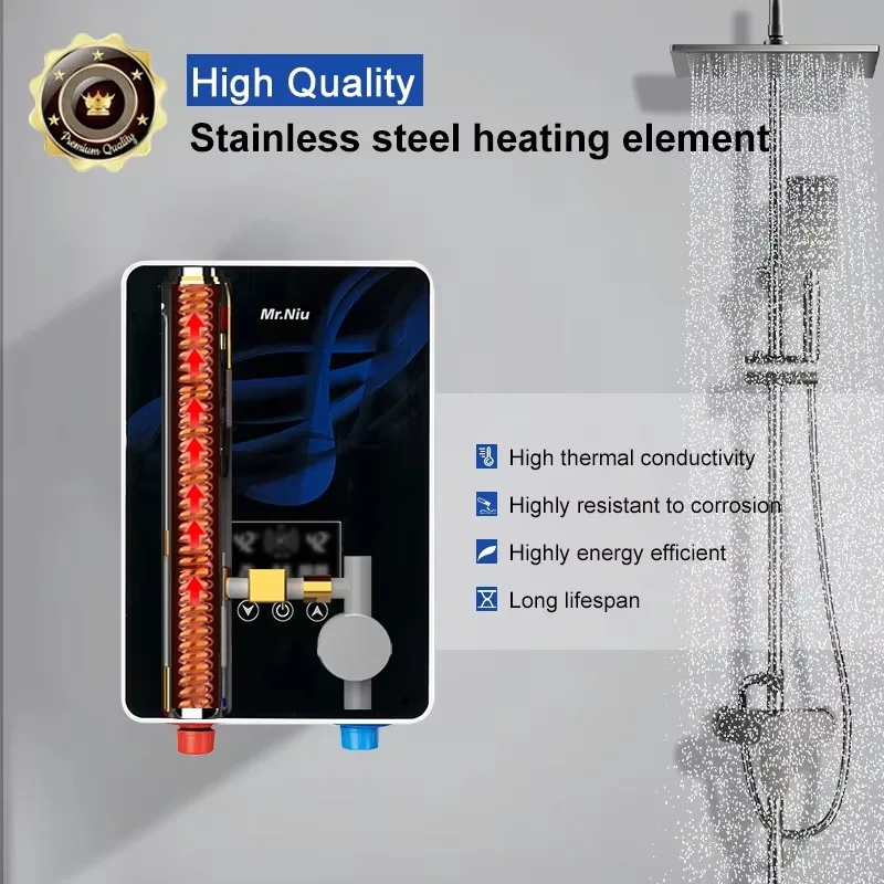 Customizable Wall Mounted Whole House Tankless Hot Water Heater Electric Tankless Water Heater 240v 6000w