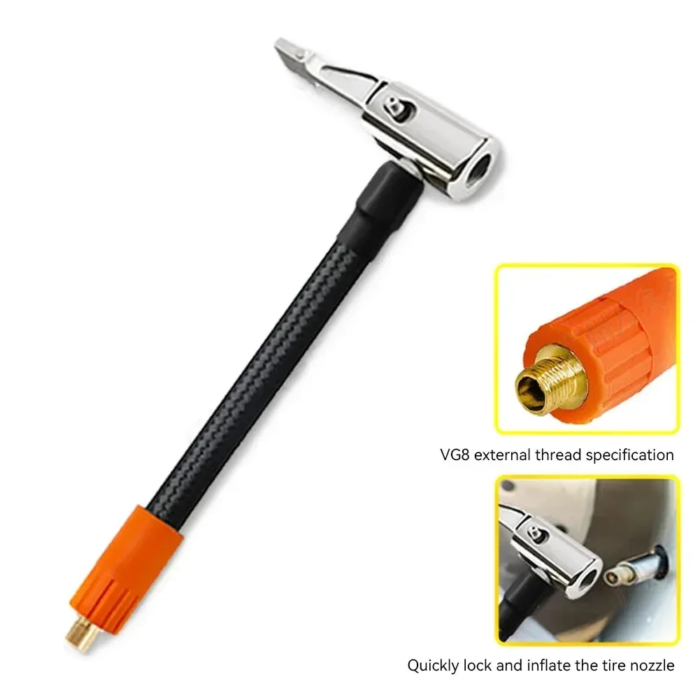 Auto Reifen Luft Inflator Schlauch M6 Locking Air Chuck Mit Standard Reifen Ventil Fein Gewinde Inflation Schlauch Adapter Schnelle Inflation Teil – Detail 3