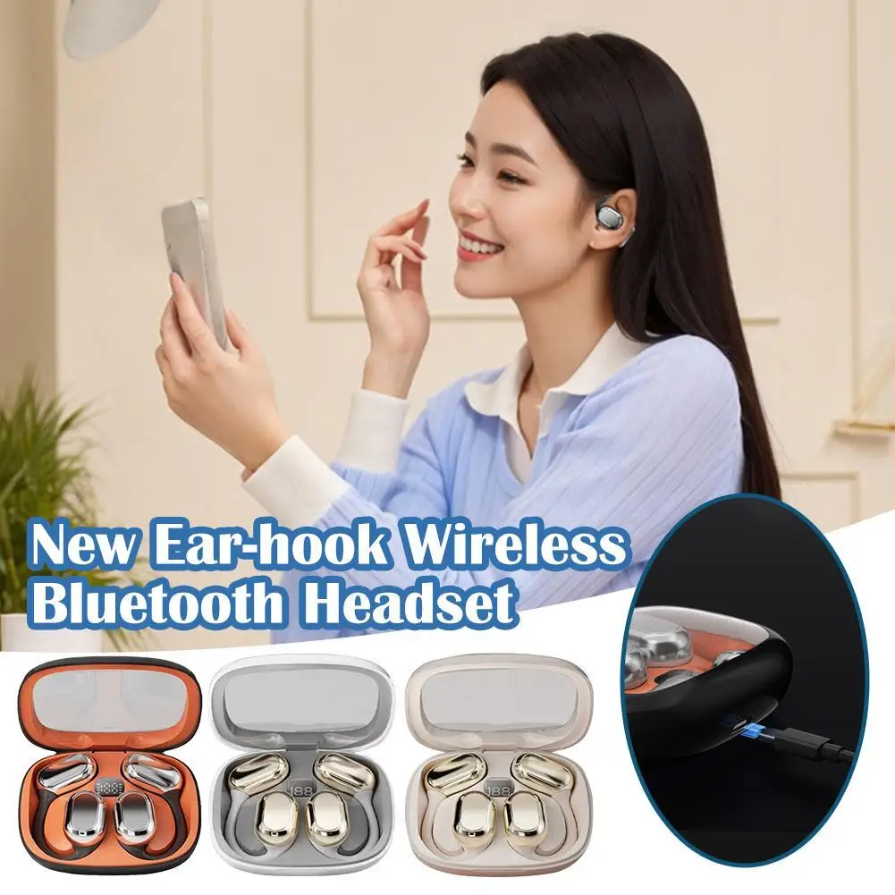 

Беспроводные Bluetooth-наушники Bluetooth 5,3 дюйма, спортивные наушники-вкладыши для мужчин и женщин, наушники с крючком для ушей, IPX5, водонепроницаемые
