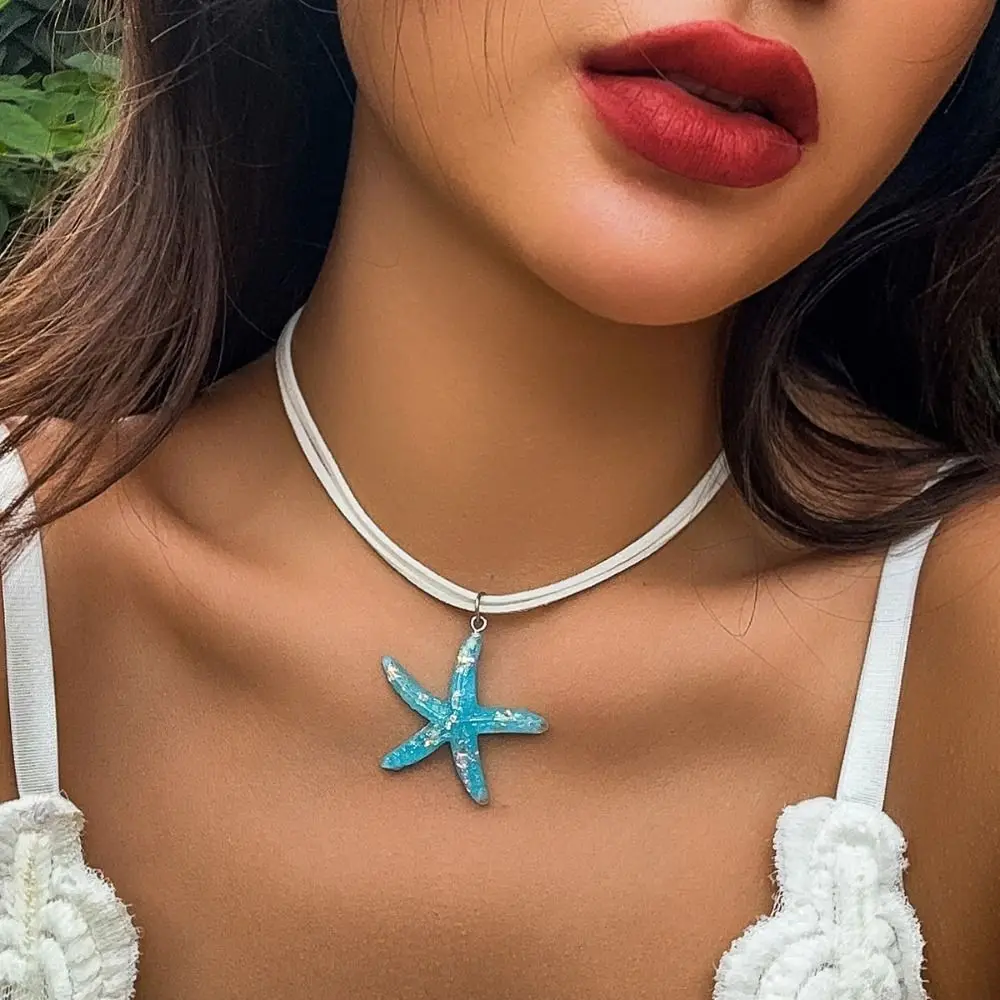 Vintage Pendant Conch Clavicle Chain Bohemian Style Y2K Accessories Starfish Necklace Gold Beach Choker Beach Jewelry