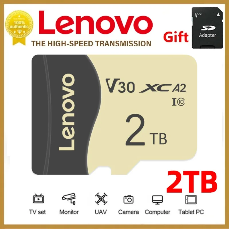 Lenovo Original 1TB Micro Tf/SD Card 2TB ad alta velocità A1 TF SD Memory Card per telefono cellulare Laptop Camera trasferimento di File ad alta velocità