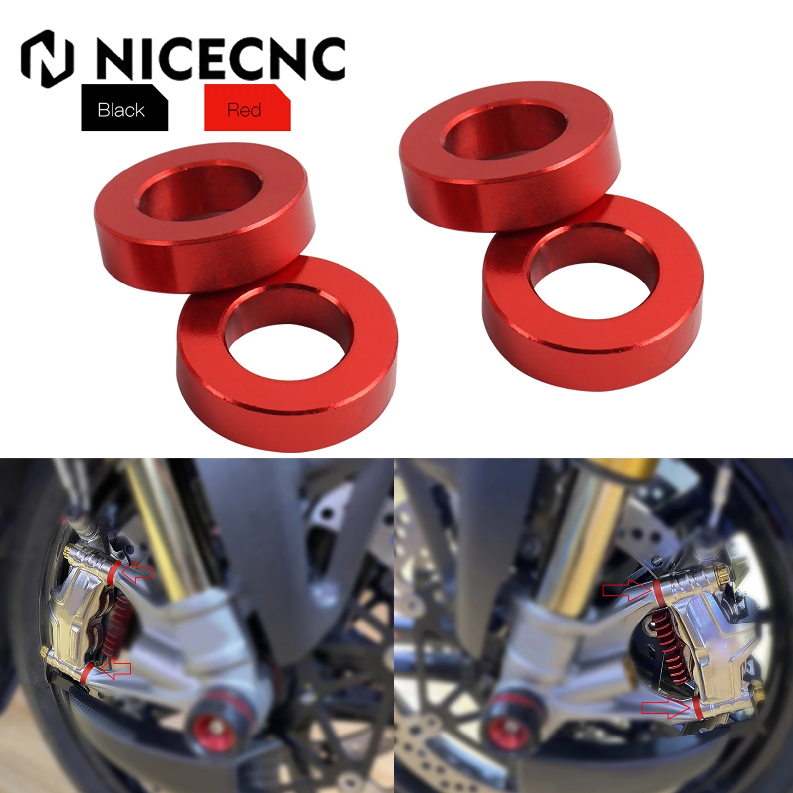 

For Ducati Panigale V4/R/S 2019-2021 Front Brake Caliper Spacers Kit Panigale 1199/R/S 1299/S Superbike 1098/R/S 1198/S/SP