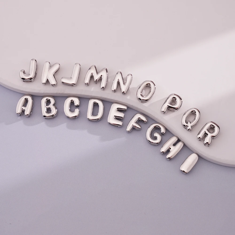 26pcs One Set A-Z 3D Bubble Letters Charms Alphabet Letter Beads Initial Alaphabet Bracelet Necklace Pendants
