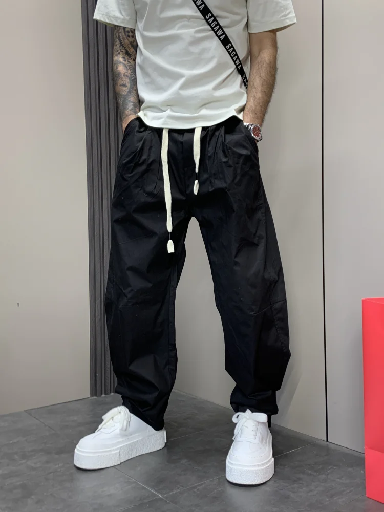 

Летние тонкие американские свободные повседневные прямые широкие брюки ярких цветов, модные модные повседневные брюки для молодежи