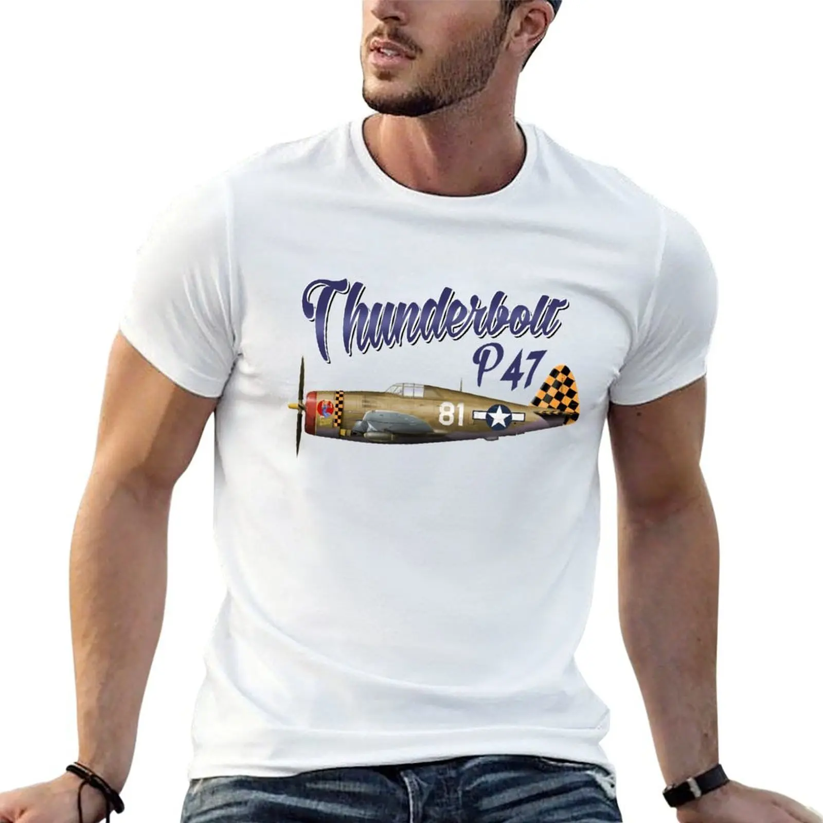 

P47 Thunderbolt T-Shirt essential t shirt men t shirt cotton 100% T-Shirt