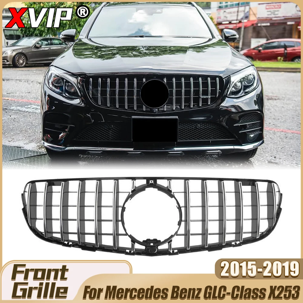 

Хромированная решетка радиатора XVIP в стиле GTR для Mercedes-Benz GLC-Class X253 2015-2019 GLC250 GLC300 GL350 GLC43 AMG