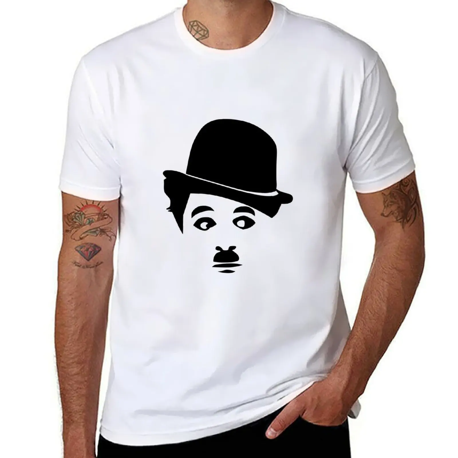 

Charlie Chaplin vector cartoon drawing T-Shirt t shirt personalised man t shirts cotton man t shirt summer T-Shirt