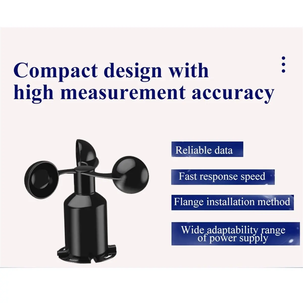 

Датчик скорости ветра XS-WSS01 3-лопастной (ABS) RS485 для метеостанции (анемометр для крана)