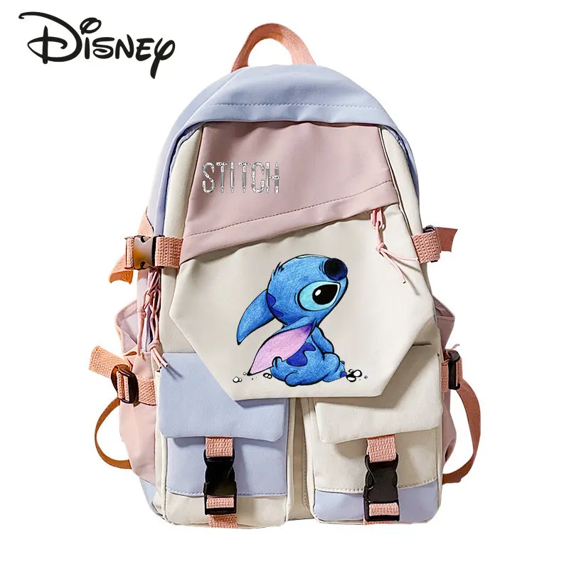 

Disney's New Stitzer Student backpack Fashion High Quality Nylon Men's Backpack Cartoon Cute Large Capacity Women's Backpack