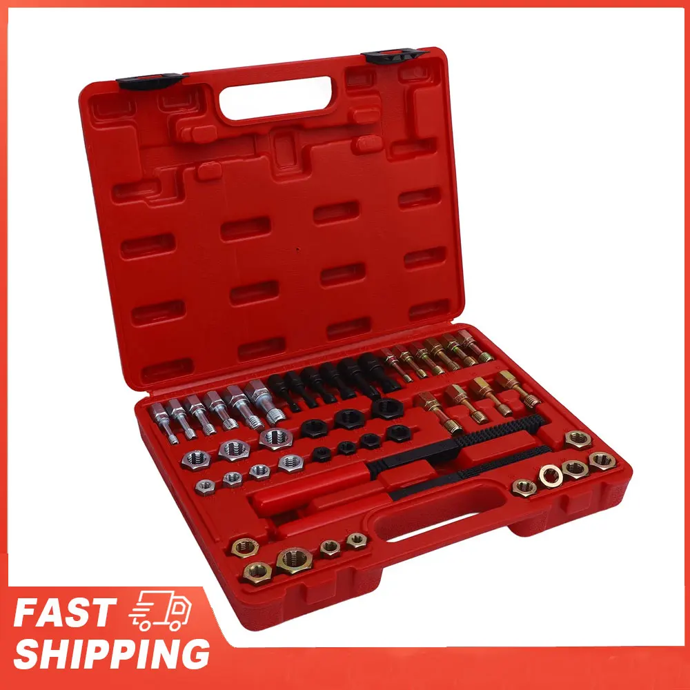 مجموعة أدوات المطارد المكونة من 48 قطعة بمقاسات متري وSAE 22 صنبورًا 24 قوالبًا وملفات خيط ومجموعة أدوات إعادة الخيوط