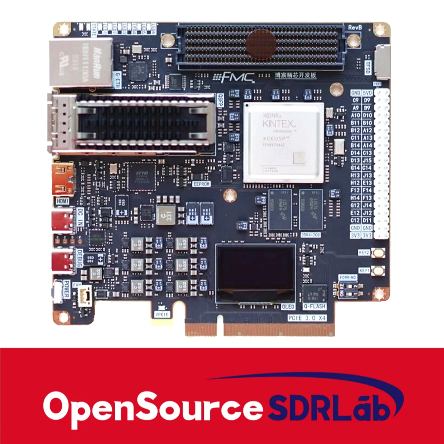 OpenSourceSDRLab FPGA-Entwicklungsboard FPGA XILINX KU5P Kintex Ultra Scale+Xilinx