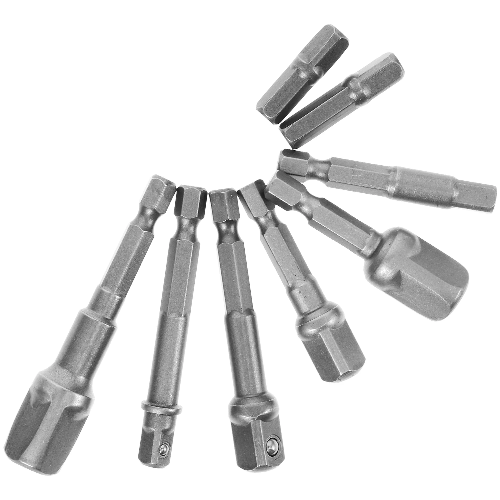 

8pcs Electric Socket Adapter Hexagonal Shank Drill Impact 1/2 3/8 1/4 Sizes Bit Sockets Conversion Connecting Rod Accessories