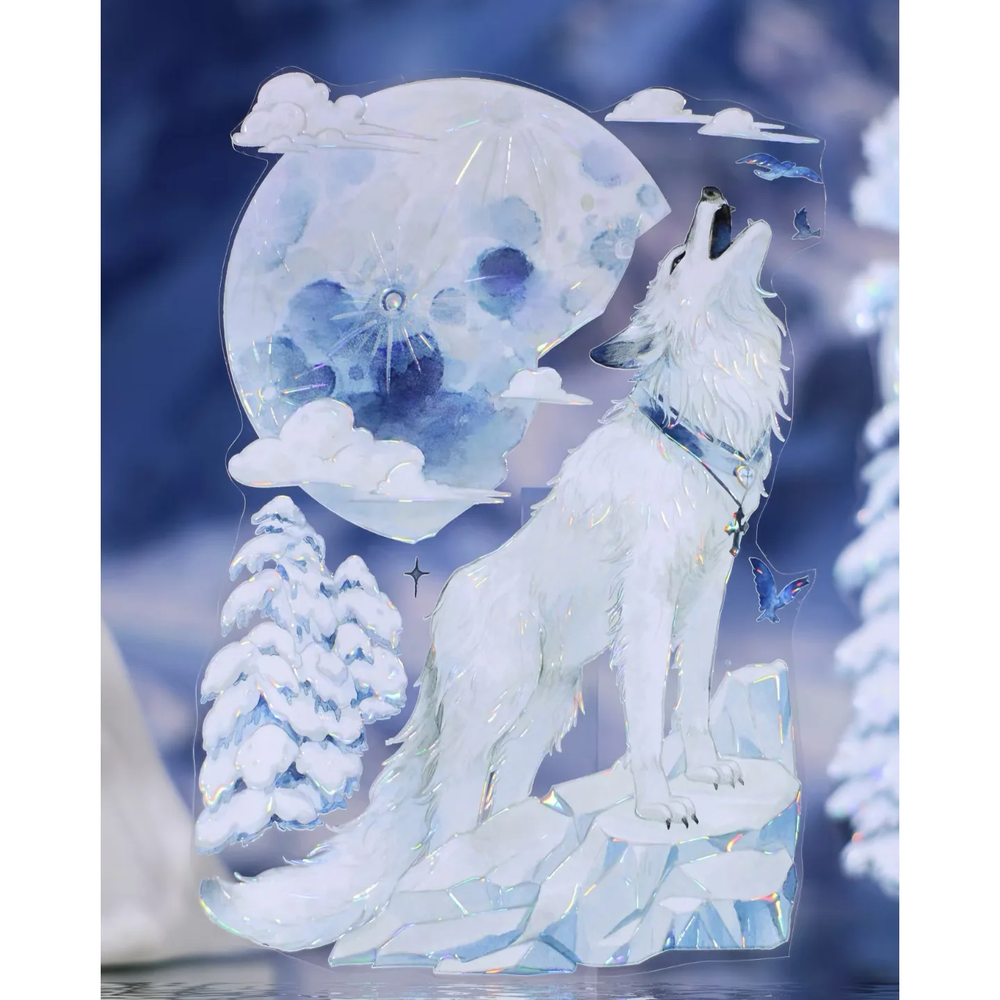 

Wolf line · ice blue, shell light shine journal pet washi tape collage new special materials