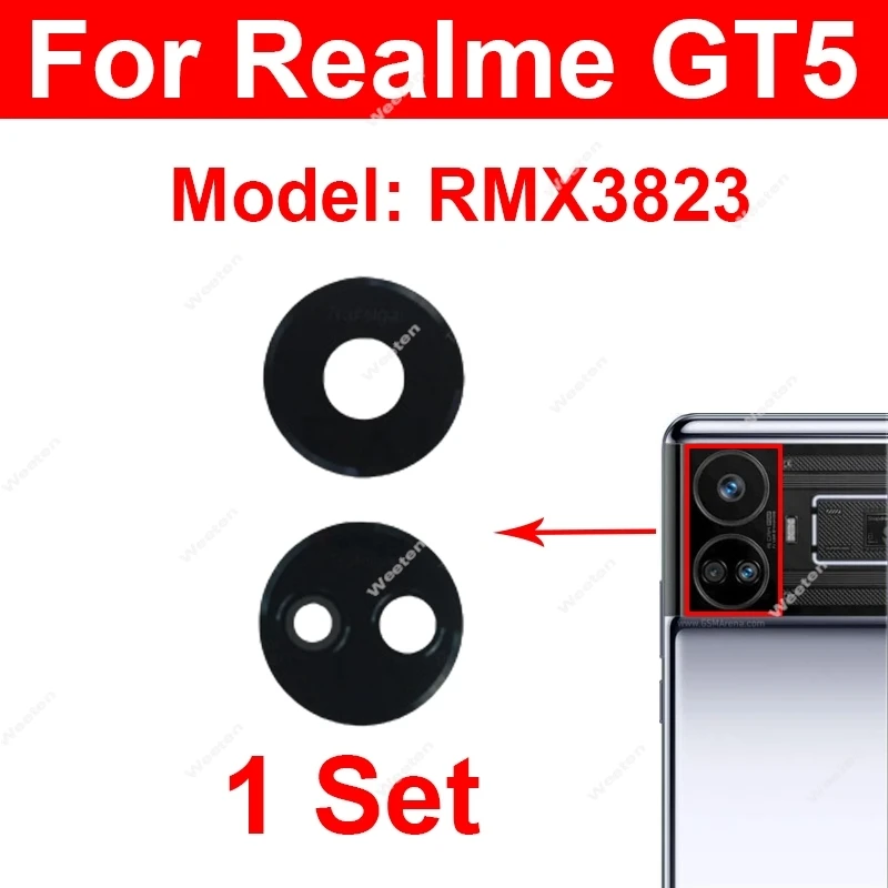 

Для Realme GT Neo5 Neo 5 SE GT5 Pro GT 7 GT7 Pro Гоночное стекло объектива задней камеры Стекло объектива задней камеры с наклейкой Ремонт