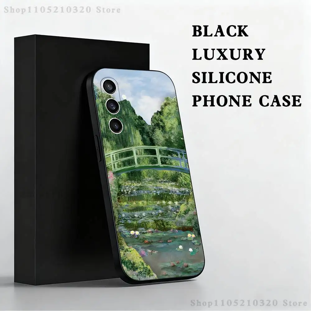 Claude Monet Art Phone Case For Samsung S 25,24,23,22,30,21,10,9,Ultra,Plus,Lite,FE,4,5 G Black Soft Case #5
