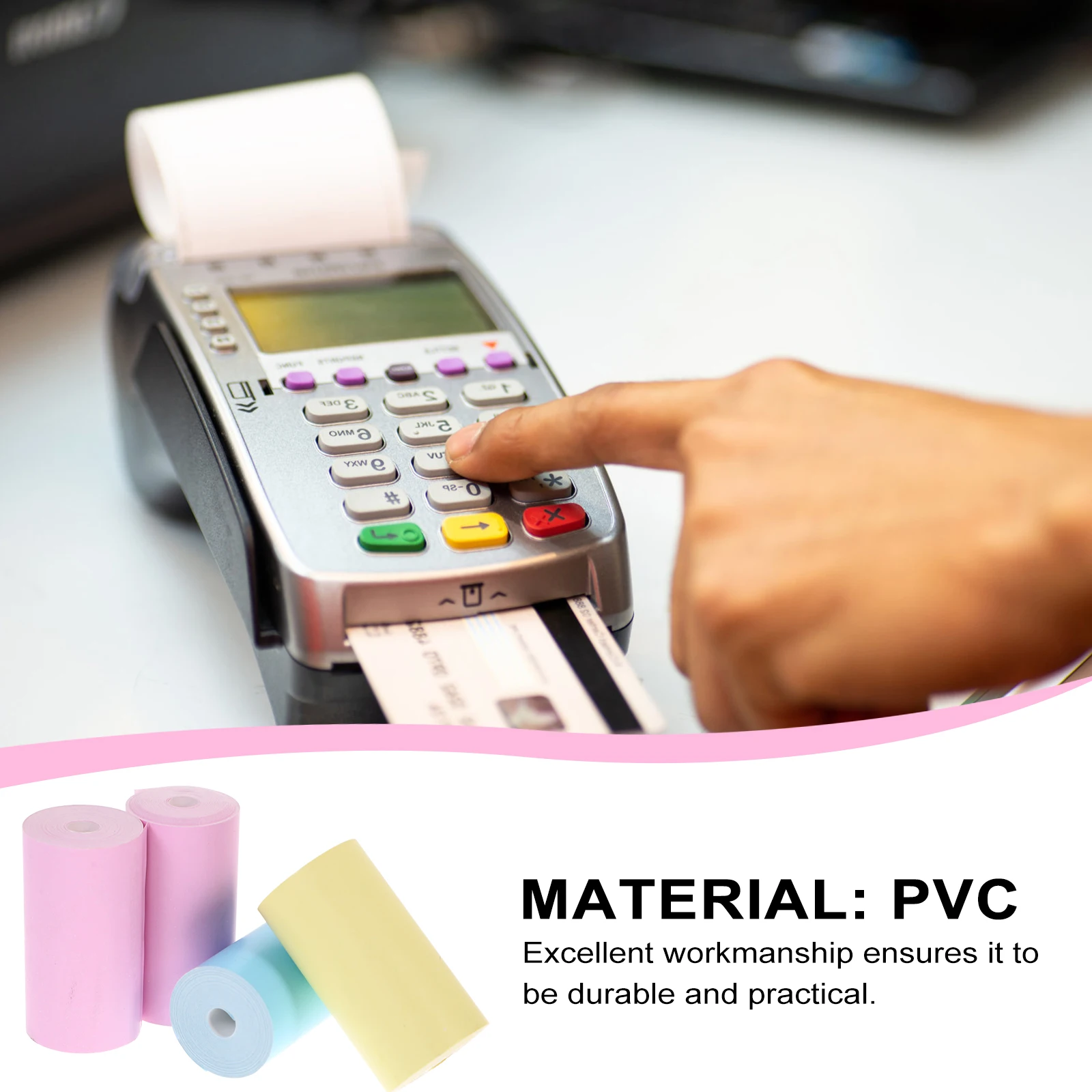 4pcs Colorful Thermal Printable Sticker Paper Roll Self Adhesive Printing Paper Oil Water Resistant Smooth Surface For