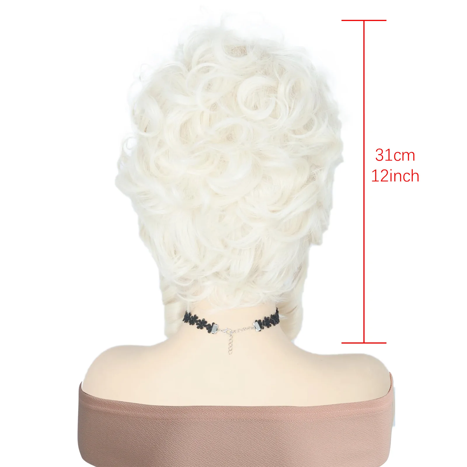 Adereços para fantasia de halloween, cosplay feminino, vintage, branco platinado, peruca vitoriana, barroca, século 18, palácio, rainha, cabelo, festa de carnaval