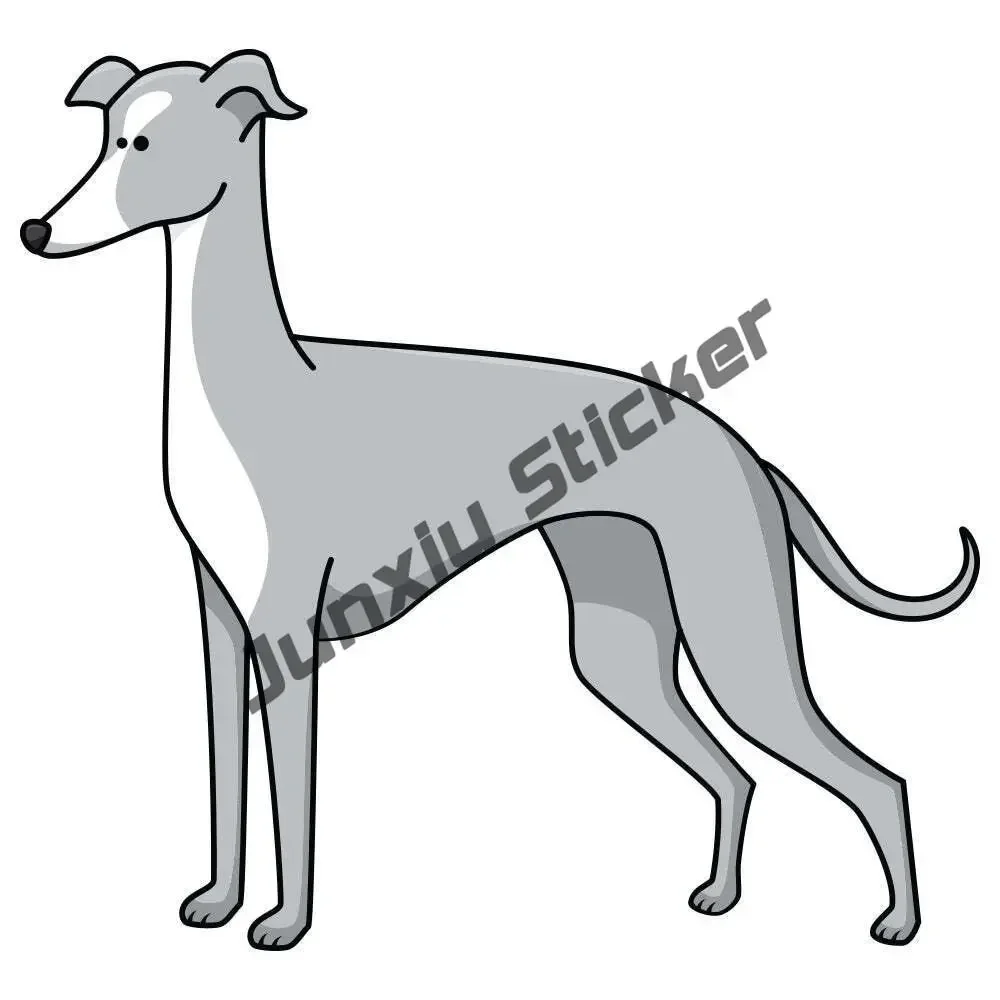 Cute British Greyhound Sticker Sitting Greyhound Vinyl Decal Dog Breed Sticker for Car Window Laptop Trucks Cartoon Accessories