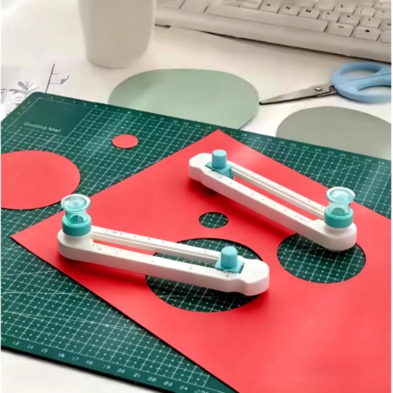 360 °   Cortador de papel circular ajustable, cortador de tarjetas circular multifuncional para álbumes de recortes, herramienta de corte de papel circular para bricolaje