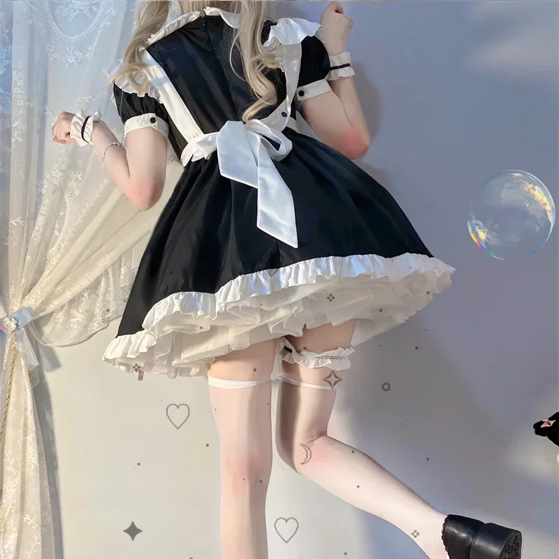 Japanese Soft Girl Maid Cosplay Costumes Women Plus Size Halloween Anime Lolita Coffee Maid Role Play Sweet Cat Party Dresses