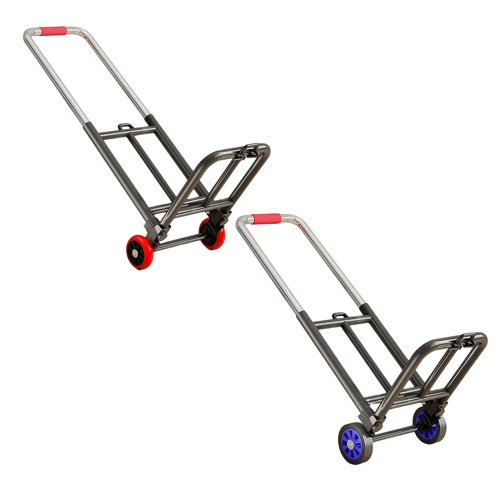 Folding Hand Truck with wheels Portable Folding Hand Cart Luggage Cart Utility Cart for Luggage Office Airport Personal Travel