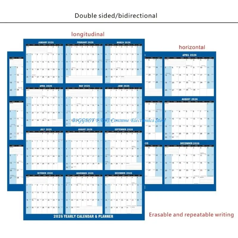 Premium Recycled Paper 2026 Wall Calendar For Language Learners Easy Mount