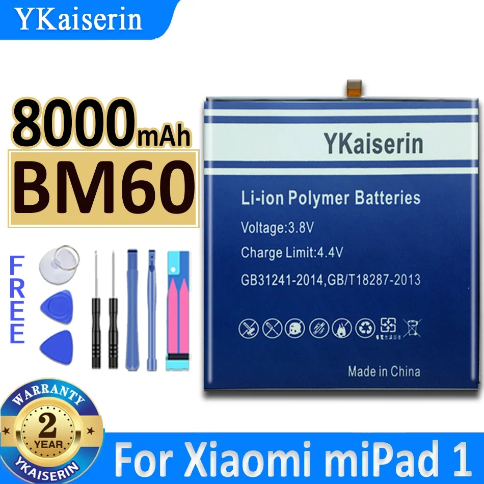 YKaiserin Battery BN60 BN80 BM60 BM61 BM62 For Xiaomi miPad 1 2 3 4 Plus 4Plus miPad1 miPad2 miPad3 miPad4 miPad4Plus