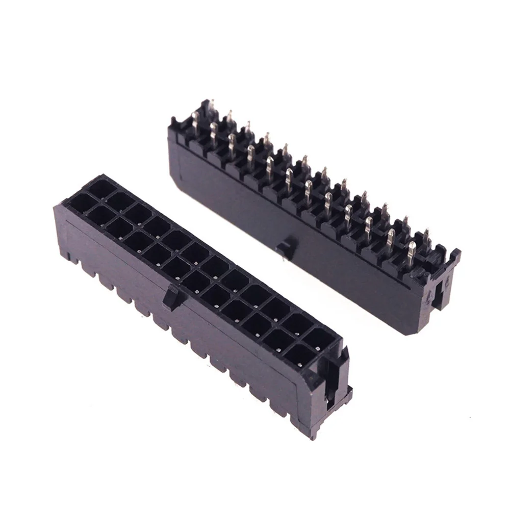 10-500 Pcs PCB Male Header Pin Vertical Through Hole 2 4 6 8 10 12 14 16 18 20 24 Circuits Molex 43045 Micro-Fit 3.0 mm Dual Row