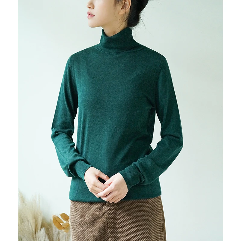 

Pure Camere Base irt 6 Needle Soft And Slimming for Spring CVCCO New Year Special Casual Sle Fitted Long Sve High Ne