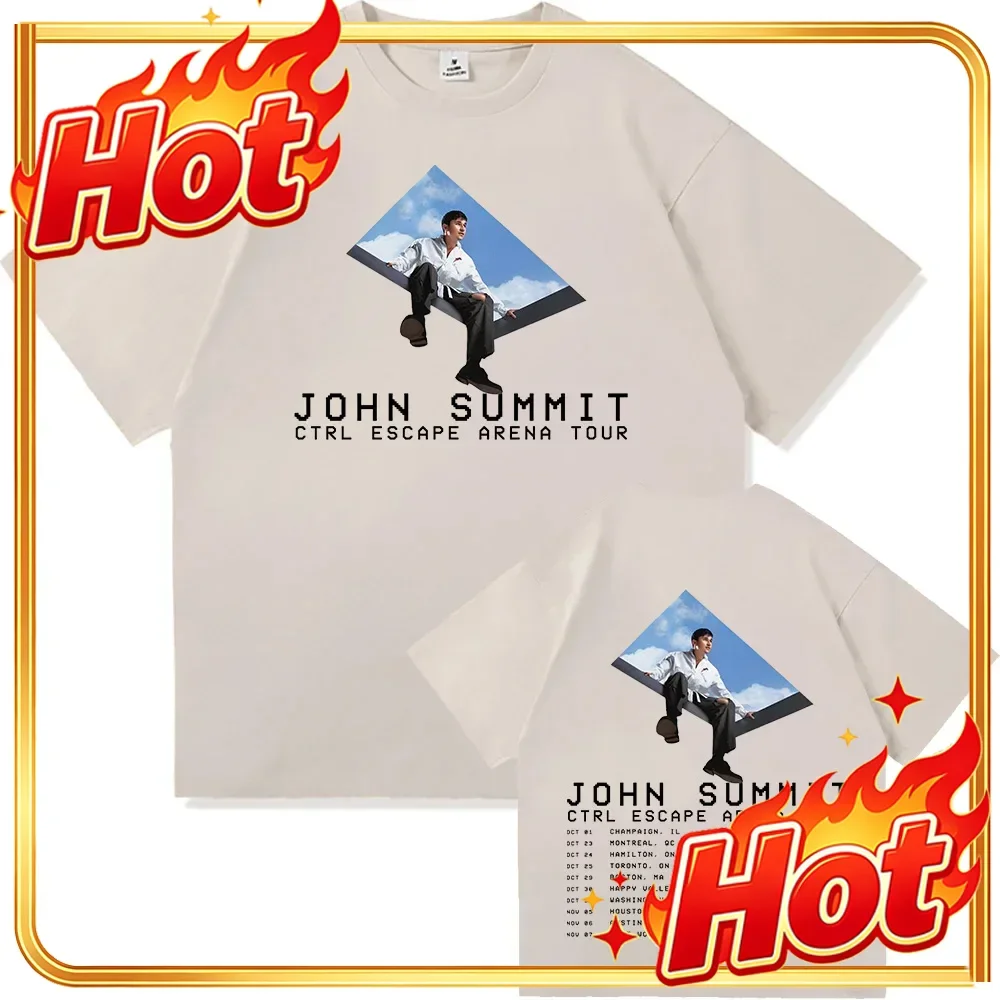 CTRL ESCAPE Tour 2026 T-shirt Singer JOHN SUMMIT Graphic Tee Unisex Streetwear Summer Cotton Soft Women/Men Tshirts Print Merch