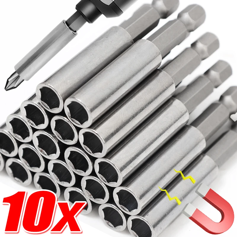 10/1pcs Magnetic Screwdriver Extension Hexagonal Handle Extended Connecting Rod Carbon Steel Screwdrivers Bit Holder Power Tools