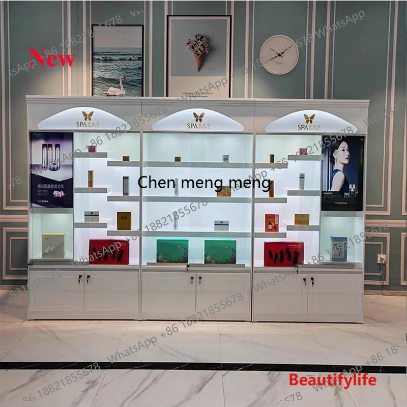 a55 Modern Luxury Skin Care Products Display Cabinet Minimalist Beauty Salon Shelf High End Display Table Salon Furniture
