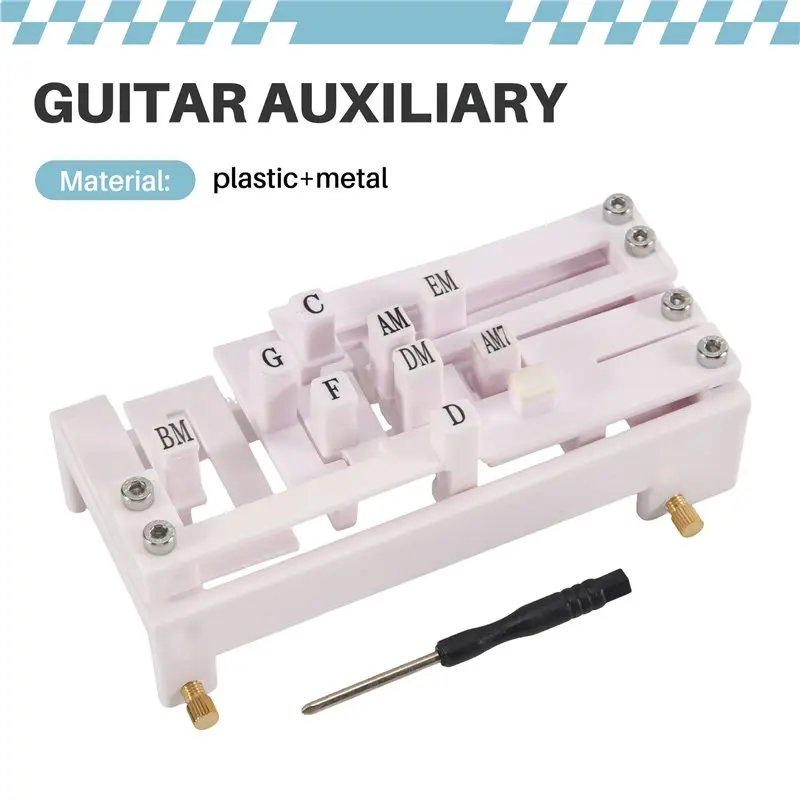 T22C Guitar Folk Classical Chord Assist One-Key Chord Device Button Key-Press Automatic Assist For Kids Beginners White