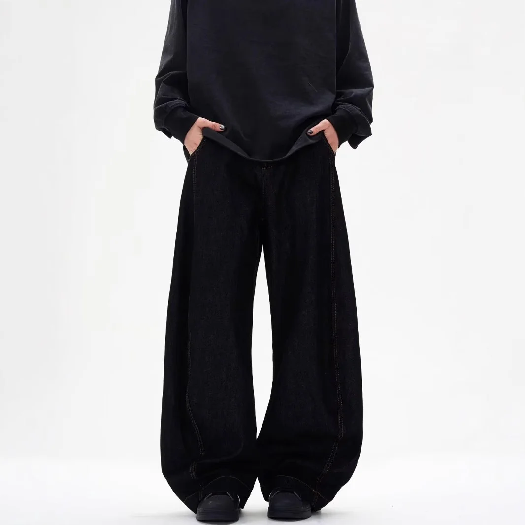 IEFB الصيف الرجال الدنيم السراويل القديمة الأزرق غسلها الرجال الجينز مستقيم ملابس رجالية عادية #4