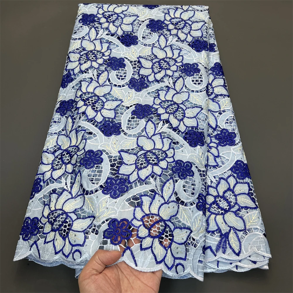 

Nigerian Tulle Lace Fabric for Sewing, Wedding Dress, Chiffon Party Guipure, High Quality,Embroidery Cotton, 5Yard, 2025 PS0054