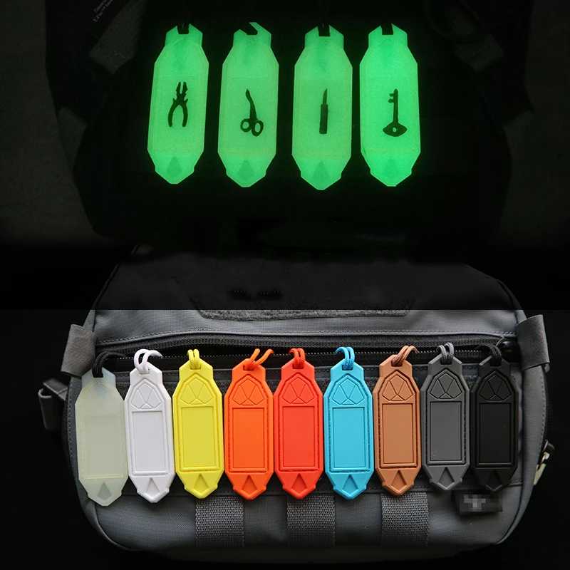 3/10PCS Luminous TPU Patch Pull Handle Tactical Backpack Functional Tail EDC DIY Personalized Accessories For Clothing 9 Color