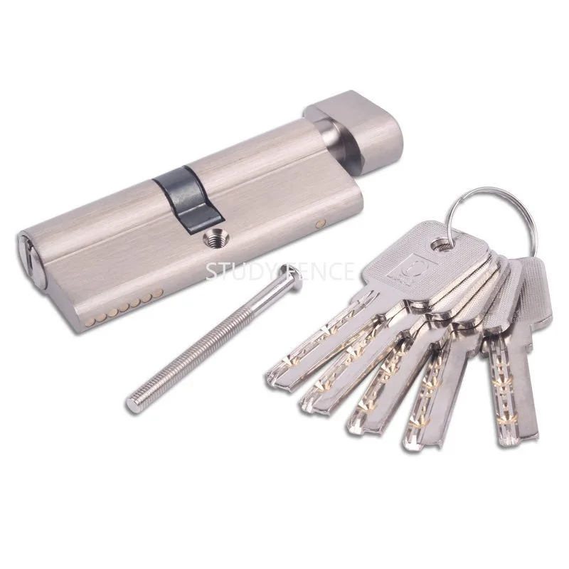 Picture 7: 1pc Metal Door Lock Core Single-sided Lock Cylinder Universal Lock Cylinder with A Key 50-120mm Household Hardware Accessories