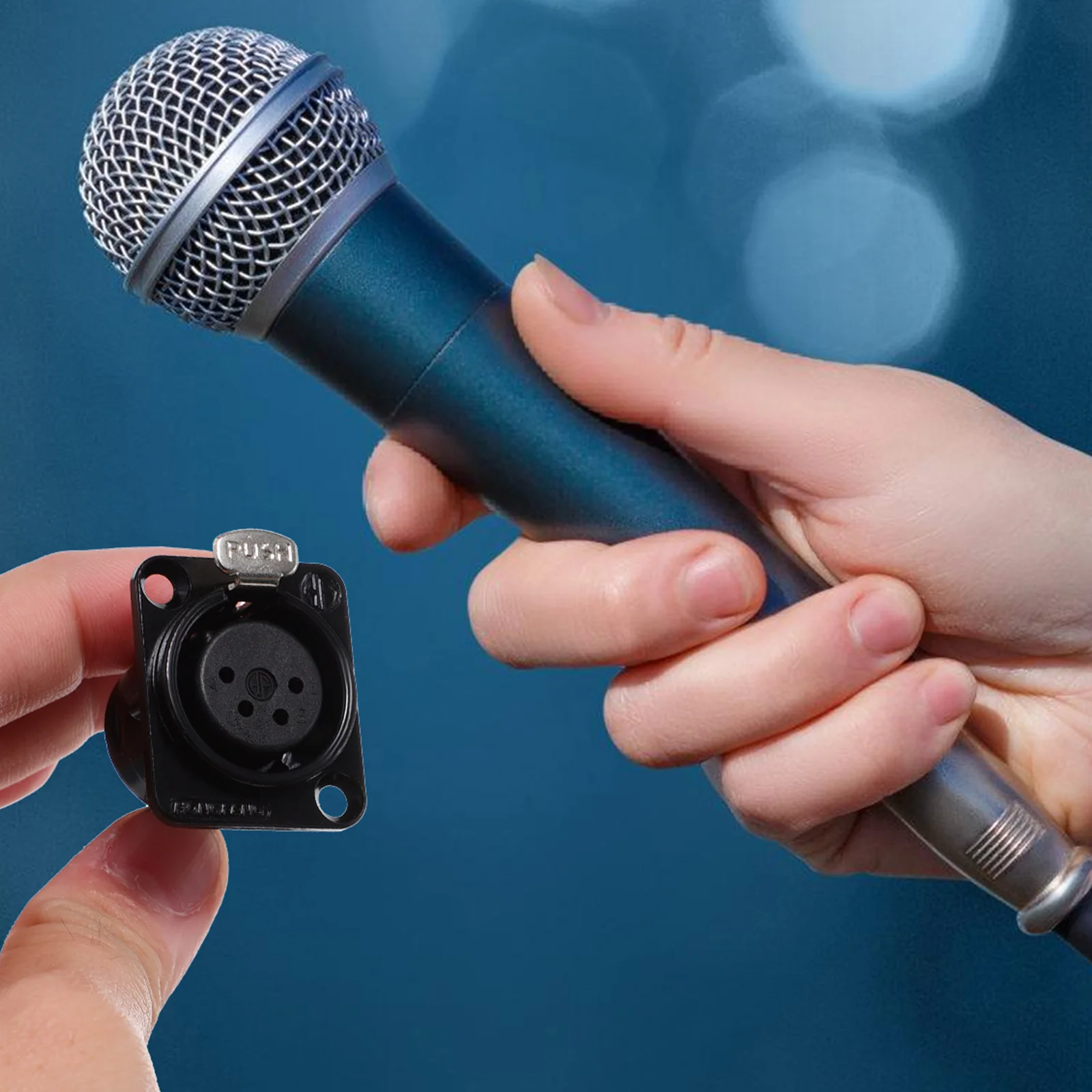 

4pcs Xlr Connector Panel Mount Female 4-Pin Audio Speaker Connector Plating Copper Material Sturdy Compatible With Mic Speakers