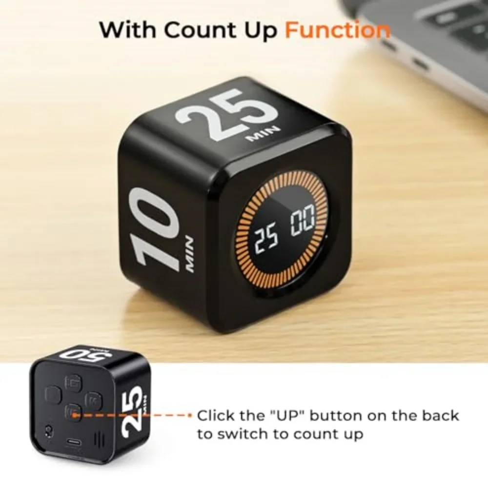 Portable Mini Timer, Digital Countdown Clock with Kickstand, 999-Minute Study Cooking Workout Timer, Magnetic Back for Home