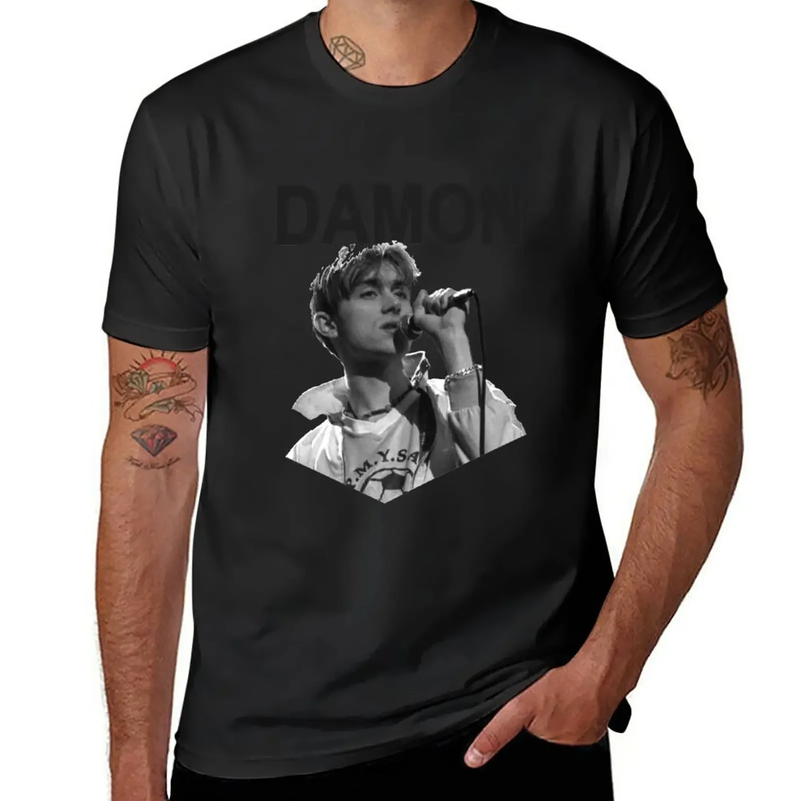 2024 anime graphic t shirt tees Men's cotton t-shirt New Damon Albarn - Vintage 90s -  Merch T-Shirt  New Arrival fashion